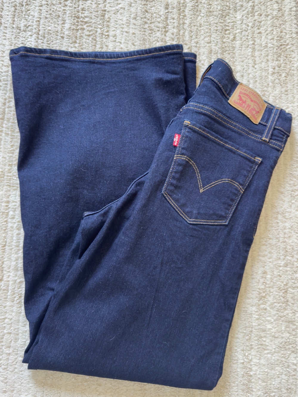 Levi's Navy Blue Denim Jeans with Leather Patch